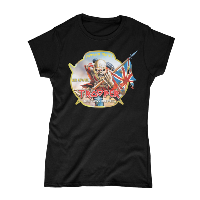 Retro Trooper Beer Womens T Shirt Iron Maiden