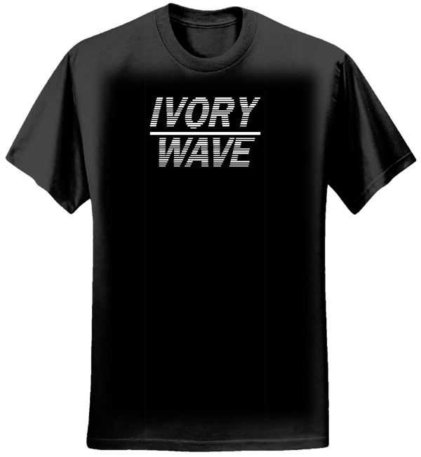 IVORY WAVE LOGO TEE (BLACK WOMENS) - Ivory Wave