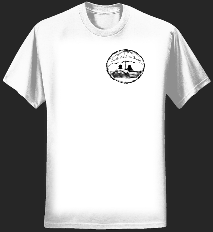 Logo Size Come Hail Or Storm T Shirt Lovers On A Public Bench