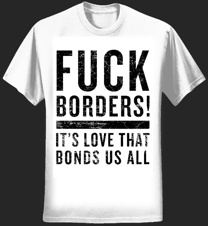 Fuck Borders Bold T-shirt (Women's White) - Jessica Faroe