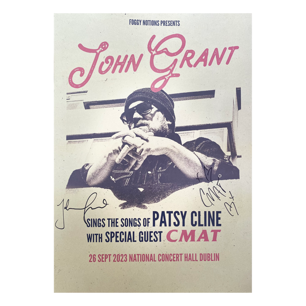 Signed Poster: John Grant Sings Patsy Cline Dublin Posters with special guest CMAT - John Grant