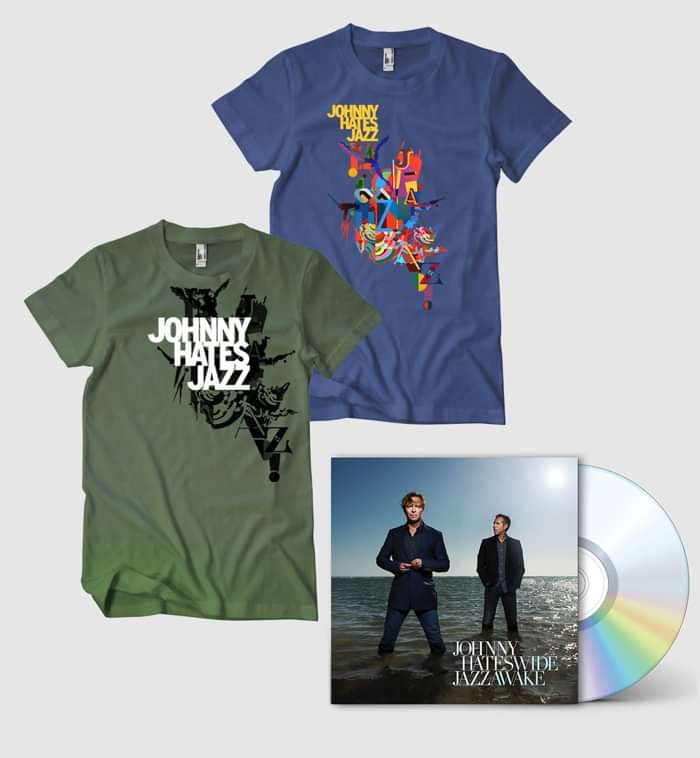 Wide Awake (Signed CD) + Johnny Hates Jazz T-Shirts x2 - Johnny Hates Jazz