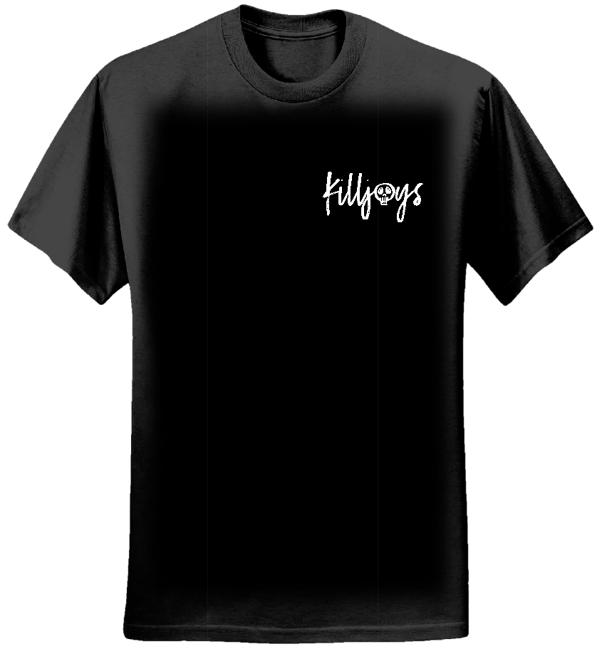 Mens Black T-Shirt with White Killjoys Logo - KillJoys