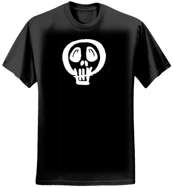 Women’s Black T-Shirt with Large White Skull - KillJoys