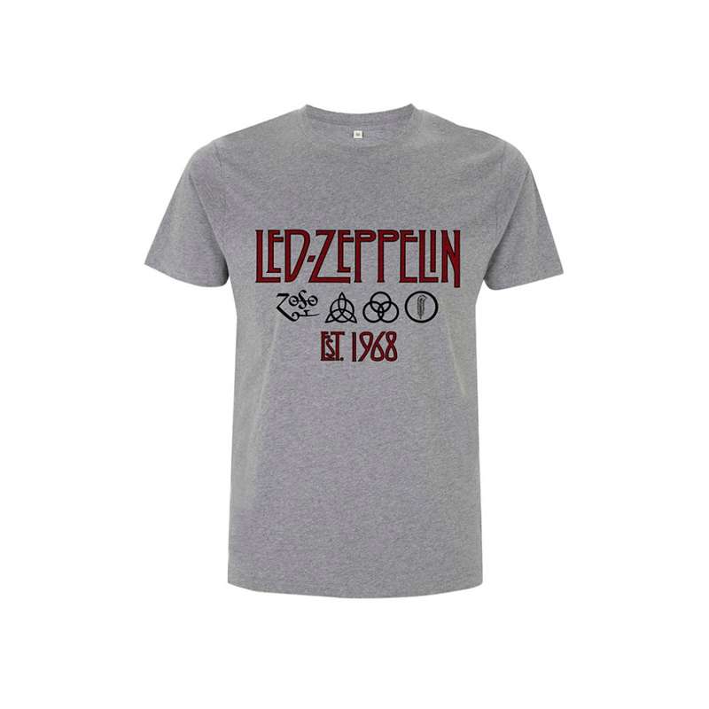 Weinig Gooi Centraliseren Led Zeppelin - Symbols Est 68 Grey T-Shirt - Led Zeppelin