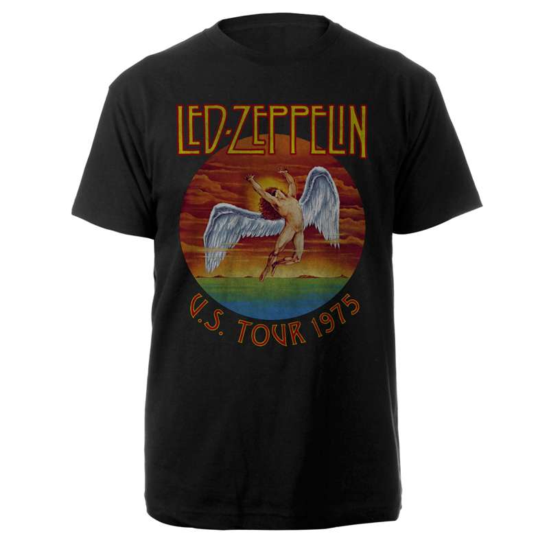 US Tour 1975 Black T-Shirt - Led Zeppelin