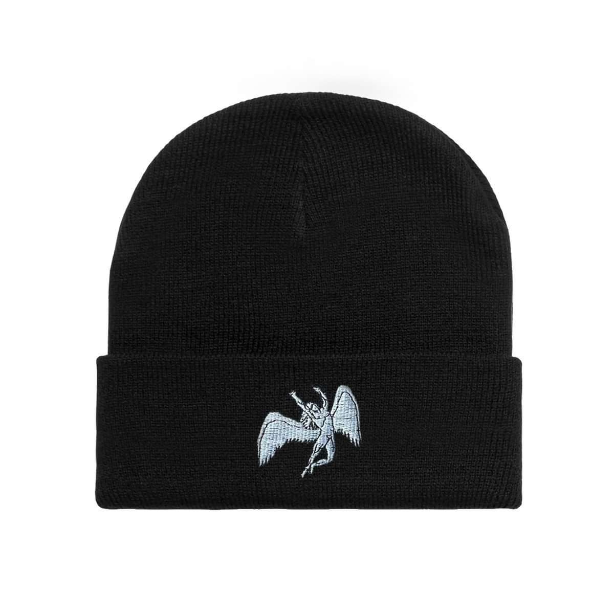 Led Zeppelin Embroidered Icarus Black Cuffed Beanie - Led Zeppelin