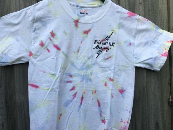 One-of-a-kind, 90's Covers EP T-shirt - crayon-box explosion tie-dye ! S womens - Lisa Mitchell