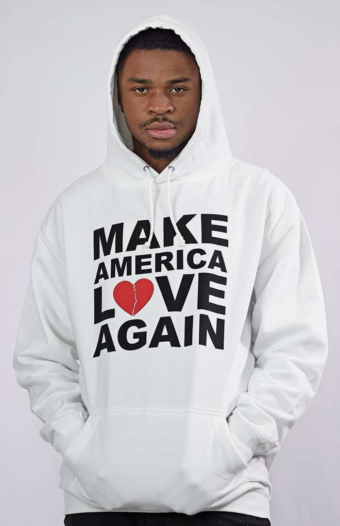 MALA White Hoodie (DTG) - Make America Love Again US