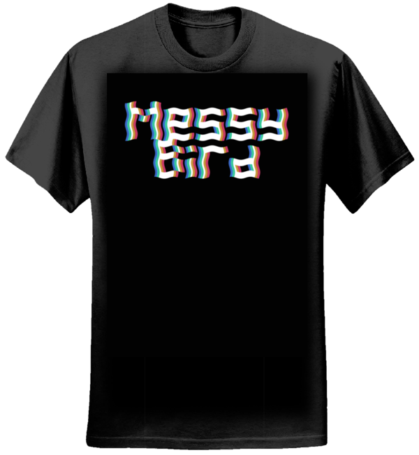 Black T-shirt "Wavy Wavy" - Messy Bird