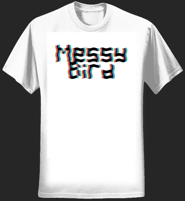 White T-Shirt "Wavy Wavy" - Messy Bird