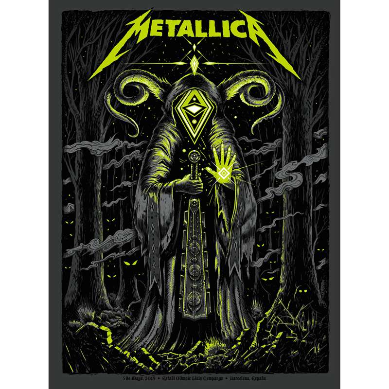 Barcelona May 5th Limited Edition Numbered Screen Printed Event Poster Metallica