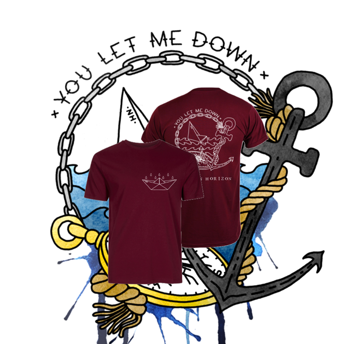 You Let Me Down T-shirt Burgundy ft. North Shore Ticket - Northern Horizon