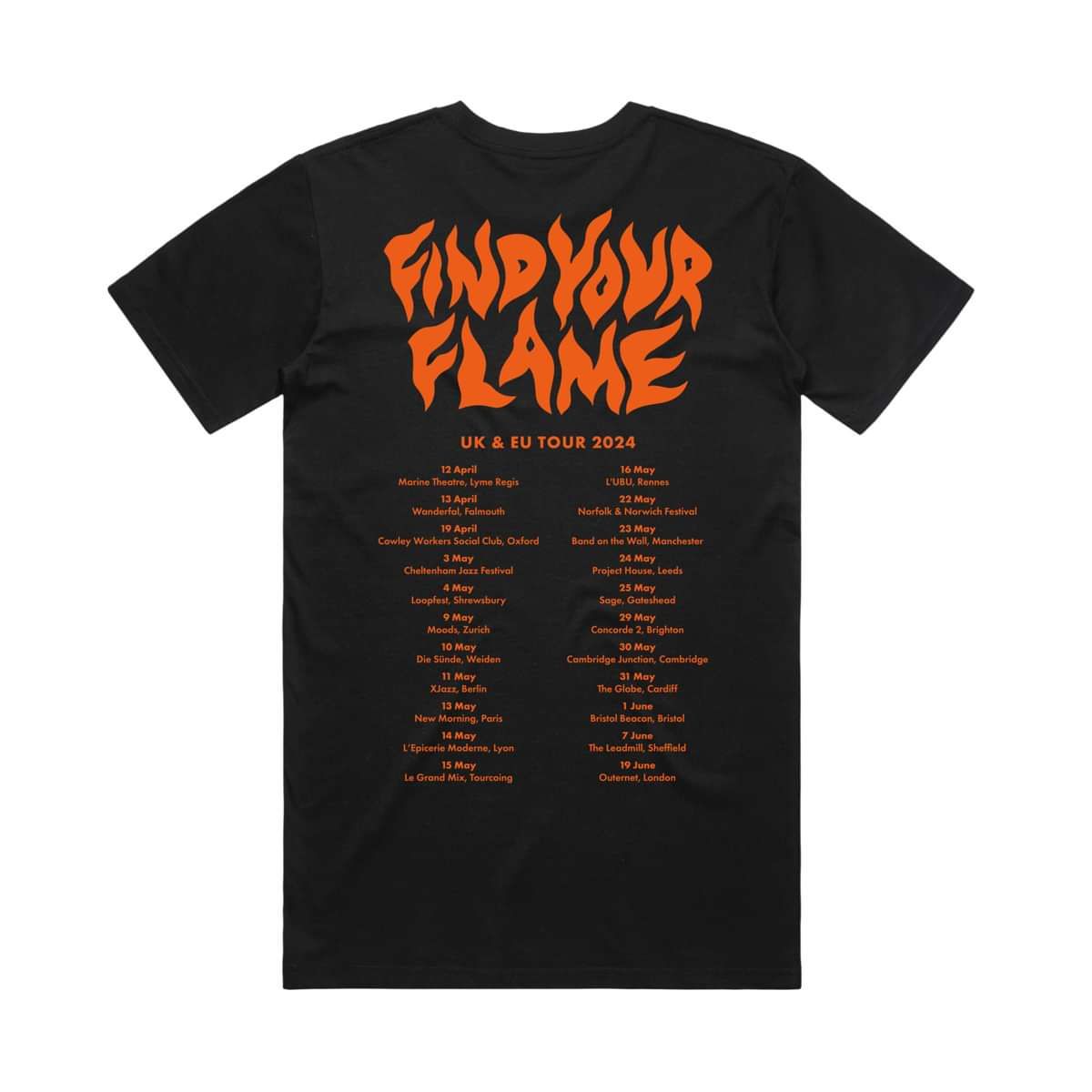 Find Your Flame Tour T-Shirt (Black) - Nubiyan Twist