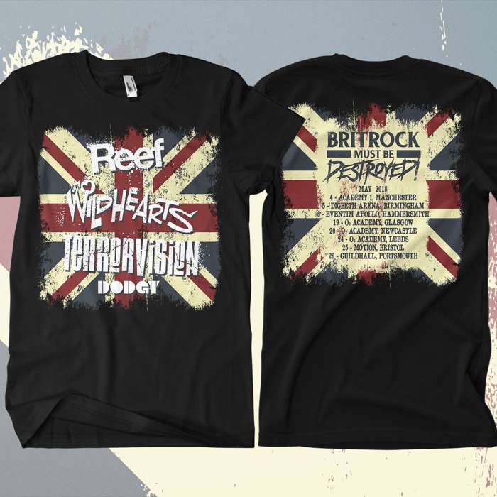 Reef - 'Britrock Must Be Destroyed' Black UK Tour T-Shirt - Omerch