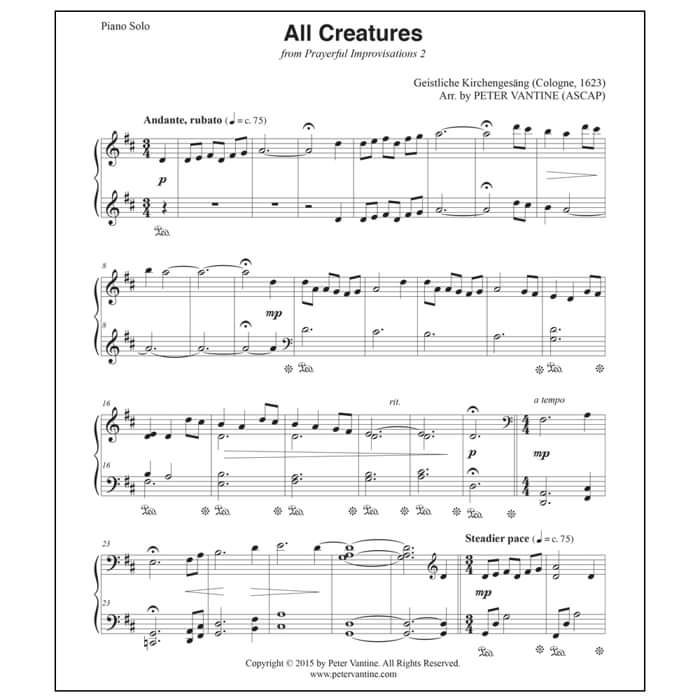 All Creatures (sheet music download) - Peter Vantine