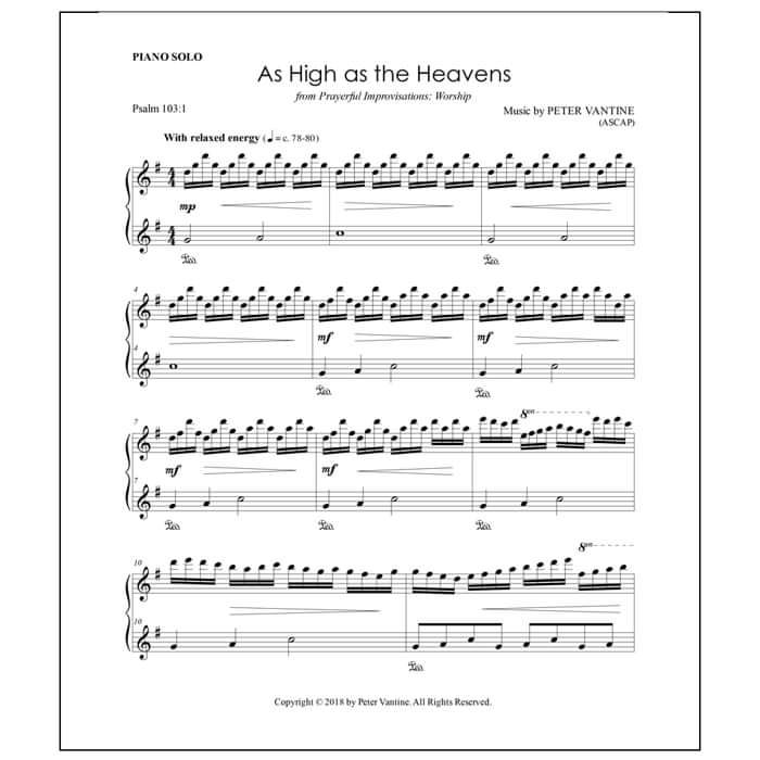 As High as the Heavens (sheet music download) - Peter Vantine