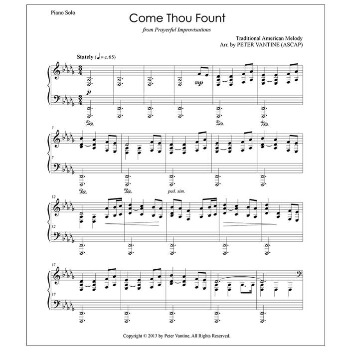 Come Thou Fount (sheet music download) - Peter Vantine