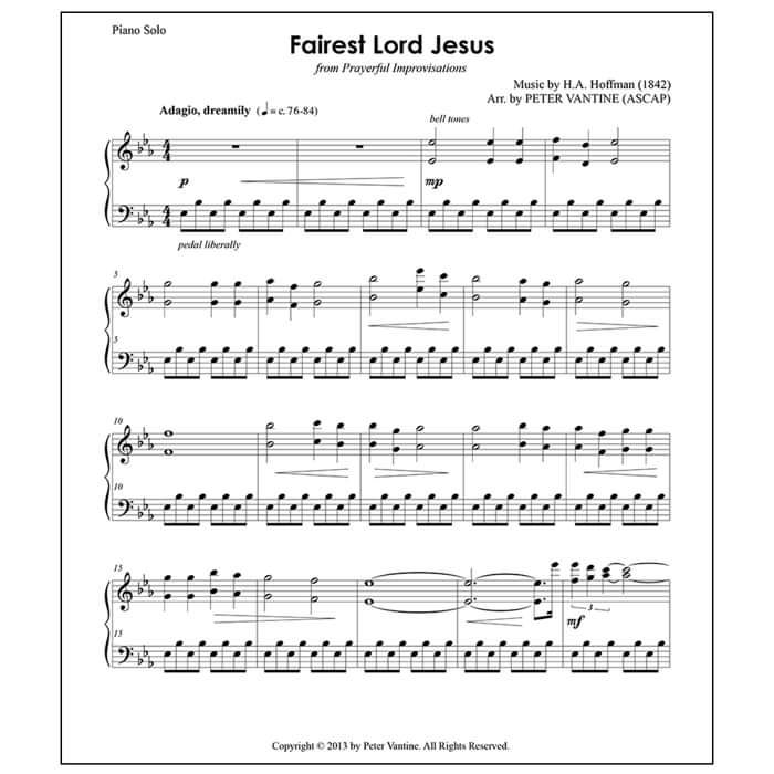 Fairest Lord Jesus (sheet music download) - Peter Vantine
