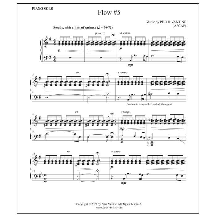 Flow #5 (sheet music download) - Peter Vantine