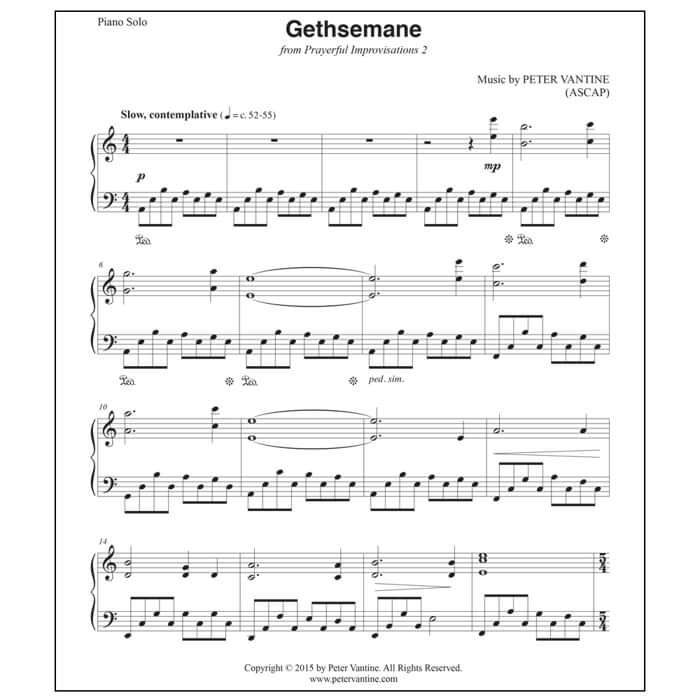 Gethsemane (sheet music download) - Peter Vantine