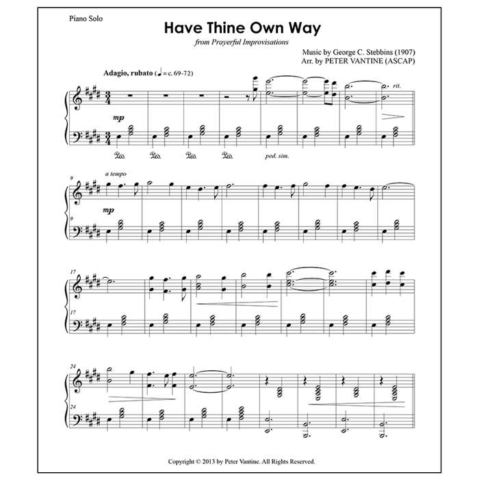 Have Thine Own Way (sheet music download) - Peter Vantine