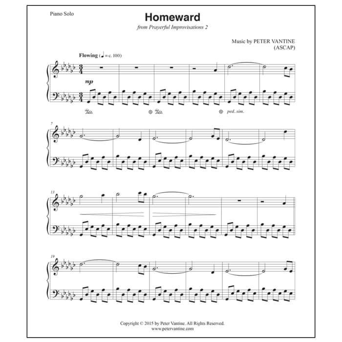 Homeward (sheet music download) - Peter Vantine