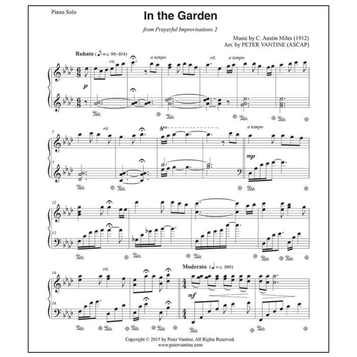 In the Garden (sheet music download) - Peter Vantine
