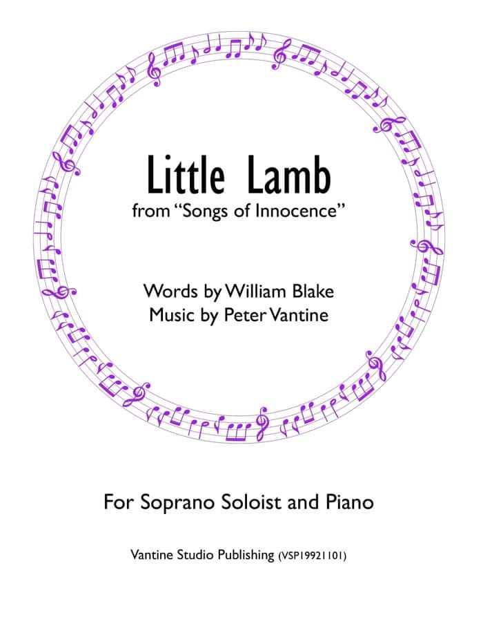 Little Lamb for voice and piano (sheet music download) - Peter Vantine