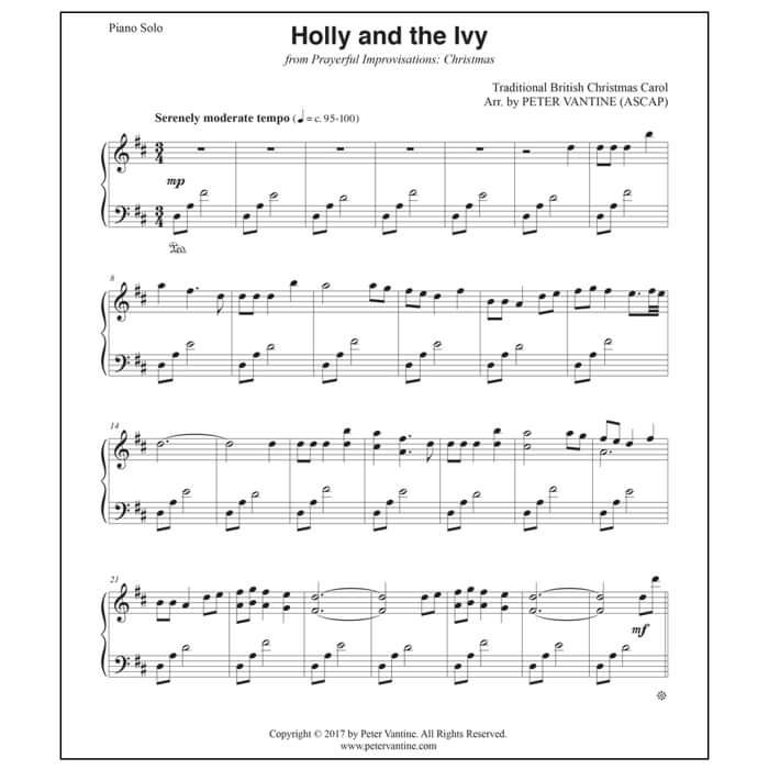 NEW - Holly and the Ivy (sheet music download) - Peter Vantine