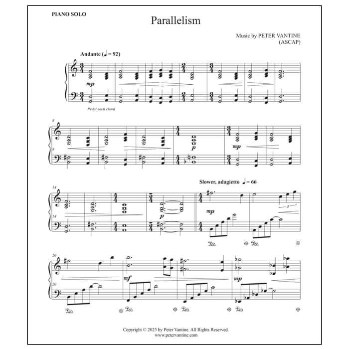 Parallelism (sheet music and digital audio download) - Peter Vantine