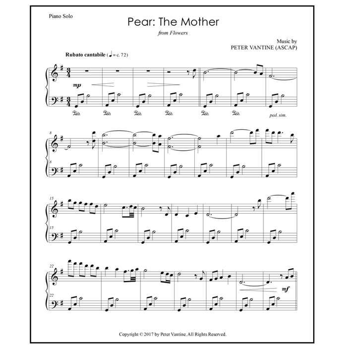 Pear: The Mother (sheet music download) - Peter Vantine