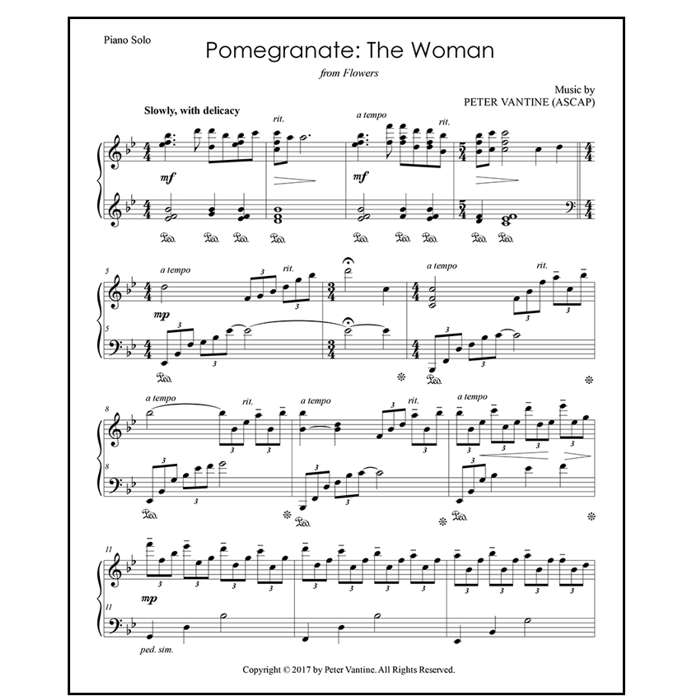 Pomegranate: The Woman (sheet music download) - Peter Vantine