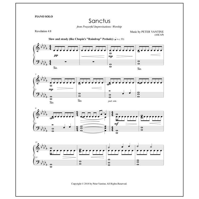Sanctus (sheet music download) - Peter Vantine