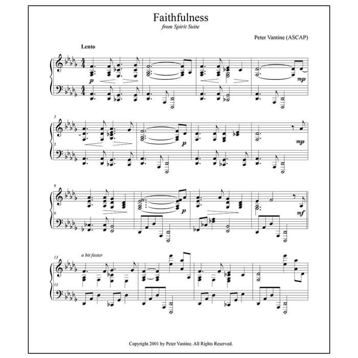 Spirit Suite: Faithfulness (sheet music download) - Peter Vantine