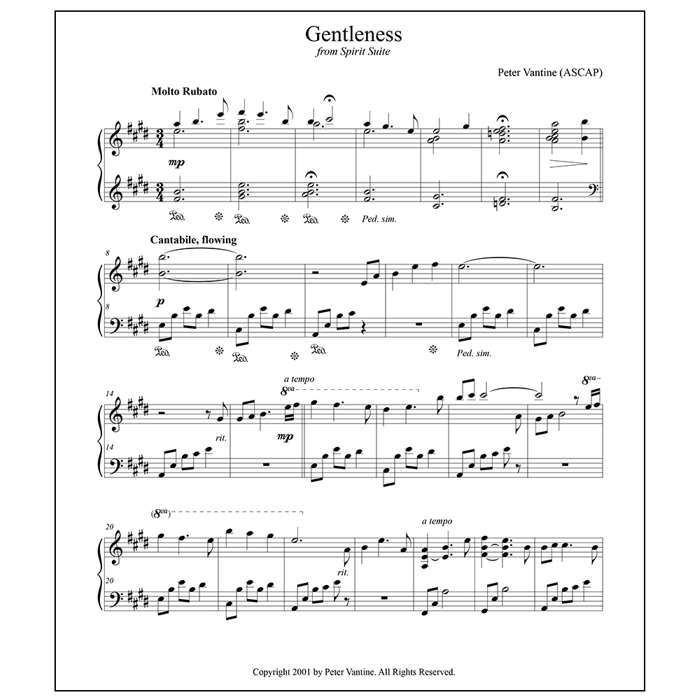 Spirit Suite: Gentleness (sheet music download) - Peter Vantine