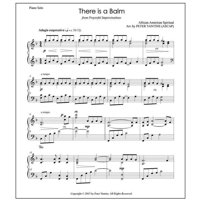 There is a Balm (sheet music download) - Peter Vantine