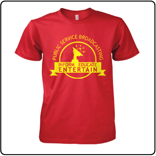 Inform - Educate - Entertain T-Shirt (Red) - PUBLIC SERVICE BROADCASTING