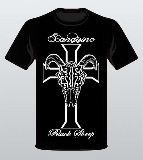 Black Sheep Skull & Cross - Black T-shirt - Sanguine