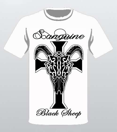 Black Sheep Skull & Cross - White T-shirt - Sanguine