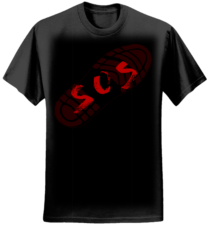 SOS Boot / Red on Black Tee - Served on Sunday