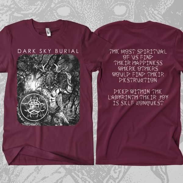 Dark Sky Burial - 'Spiritual' Burgundy T-Shirt - Shane Embury