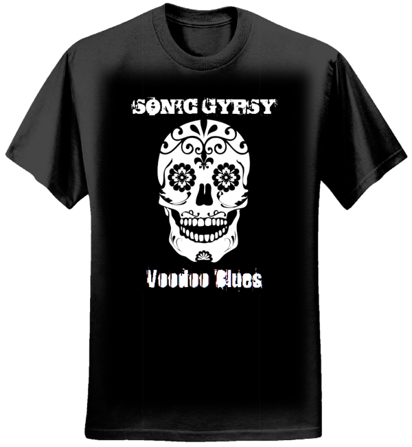 SONIC GYPSY - VOODOO BLUES T SHIRT - BLACK - The Sonic Gypsy - Sonic Electric Delta Rock 'n' Roll