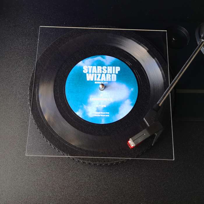 Starship Wizard - Moore's Law 7" Single Signed Limited Edition Transparent Square Vinyl Record - Starship Wizard