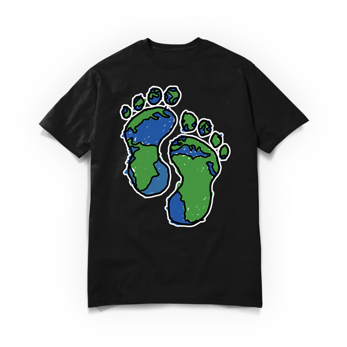 FOOT STEPZ BLACK TEE - Stepping