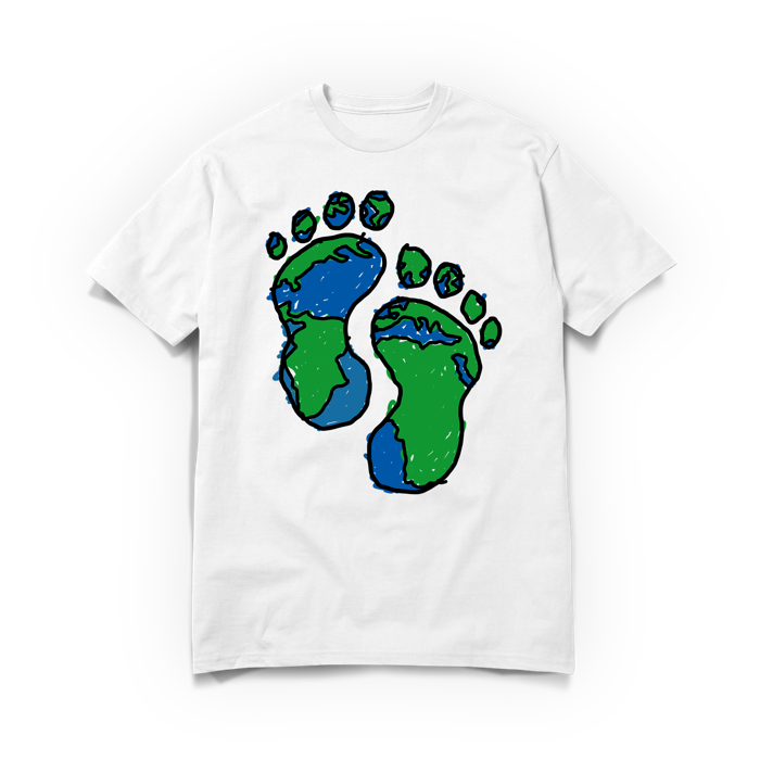 FOOT STEPZ WHITE TEE - Stepping