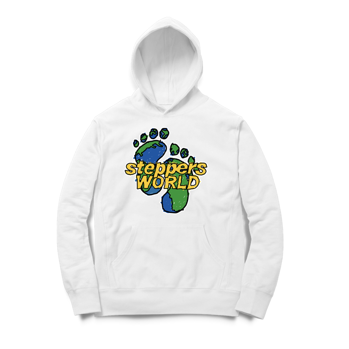 STEPPERS WORLD WHITE HOODIE - Stepping