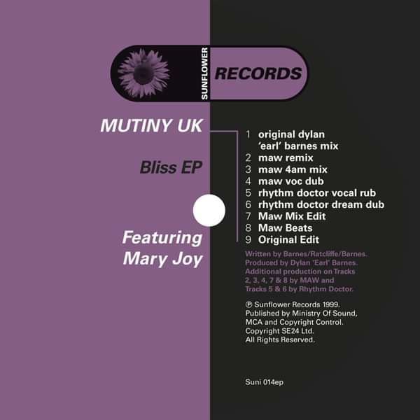Mutiny UK - Bliss [SUNI014 - Double Pack] - Sunflower Records