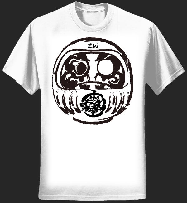 Zashiki Warashi "Daruma" T-Shirts, white/black - Zashiki Warashi