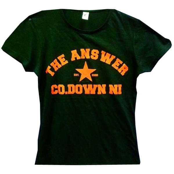 Co. Down Red On Black T-Shirt - The Answer
